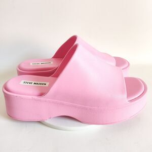 Steve Madden Platform Sandals Size 11 Slinky J Slides Pink Chunky Y2K 90s Retro